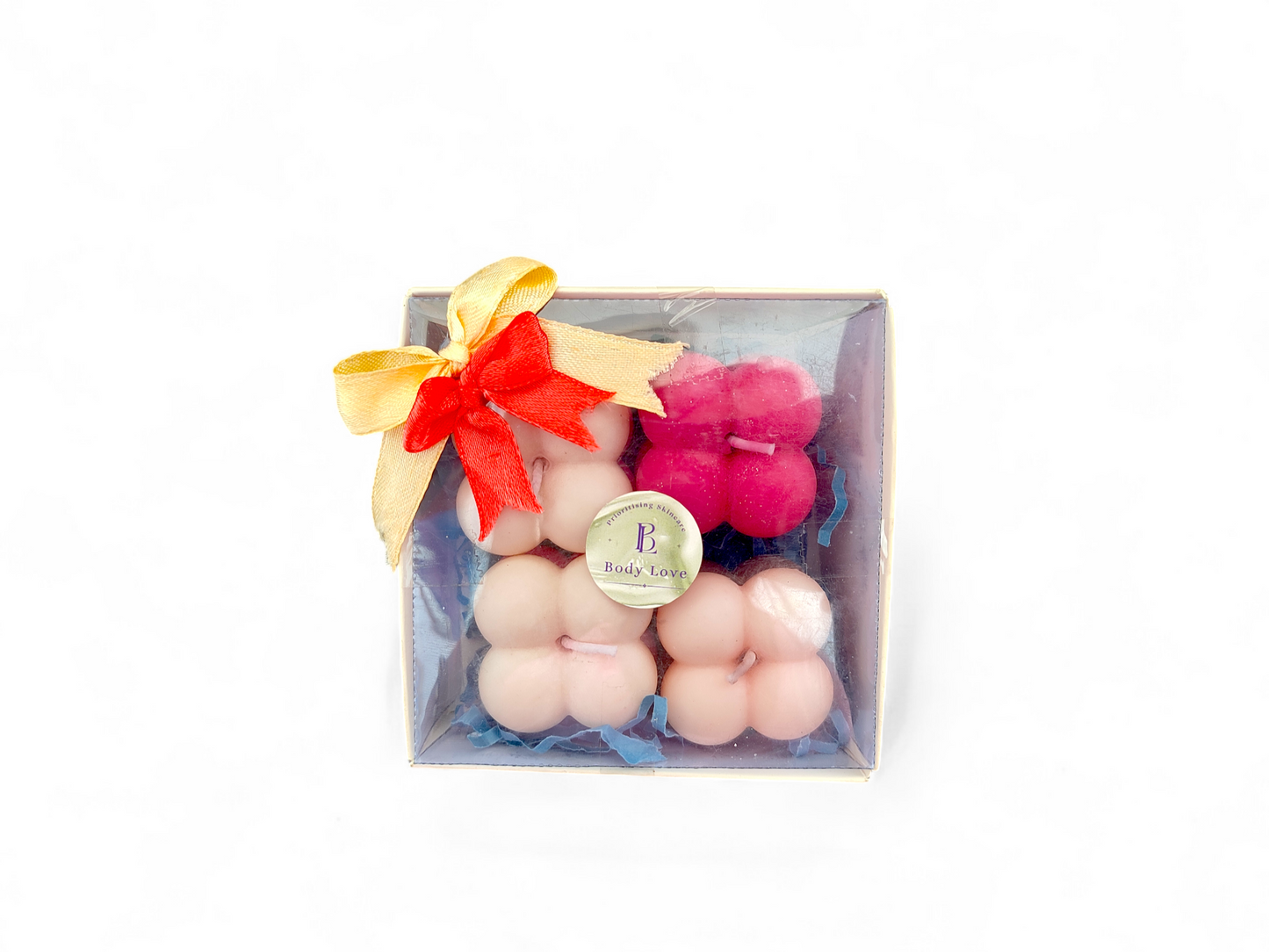 Box of 4 Dual-Colored Soy Wax Bubble Candles