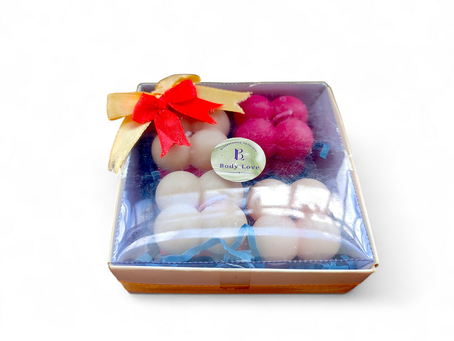 Box of 4 Dual-Colored Soy Wax Bubble Candles
