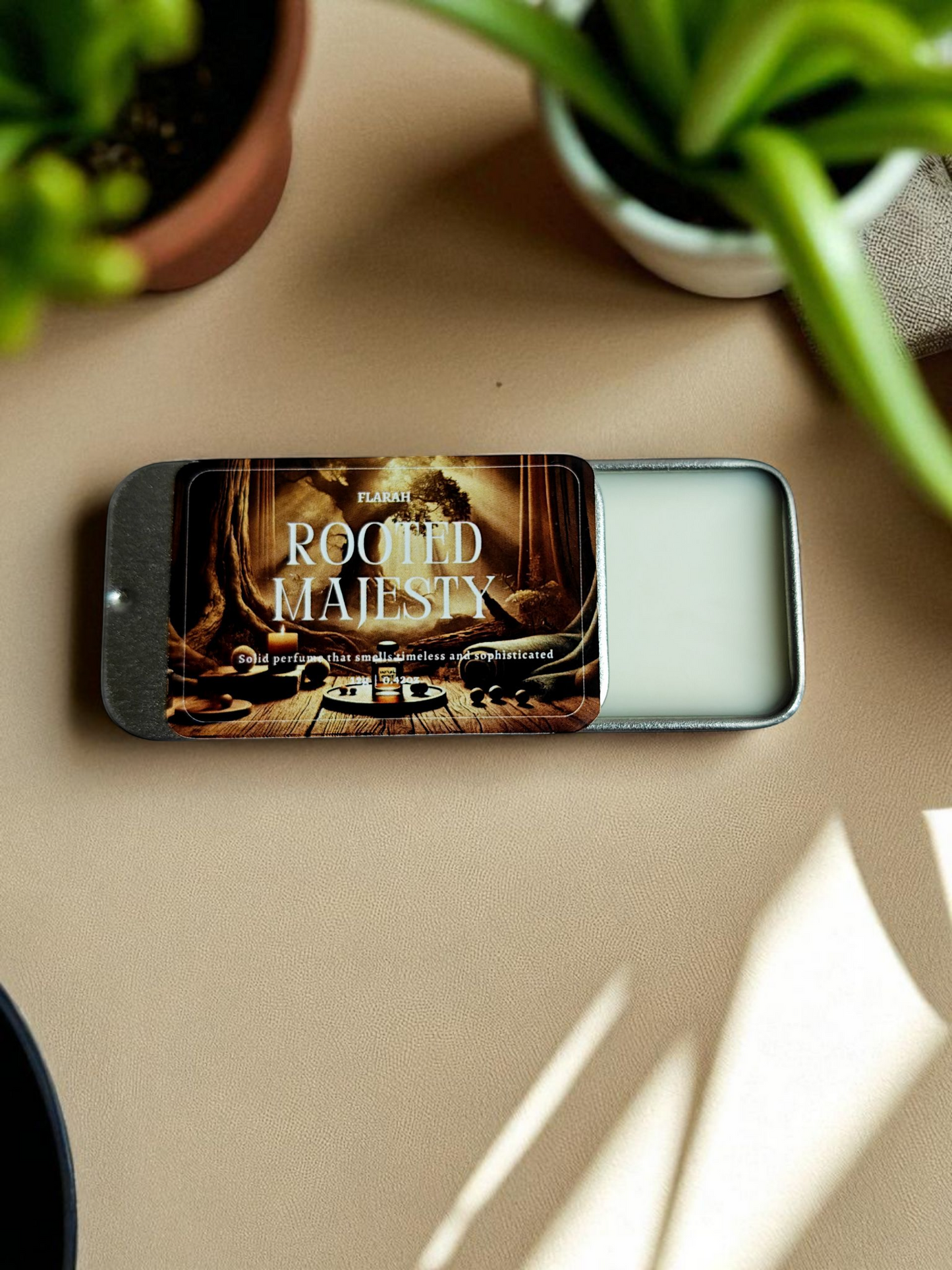 Rooted Majesty Solid Perfume – Royal Gent Fragrance (12g Tin)