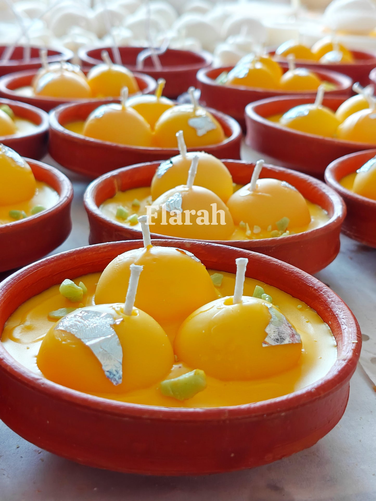 Rasmalai Scented Candle in Terracotta Bowl