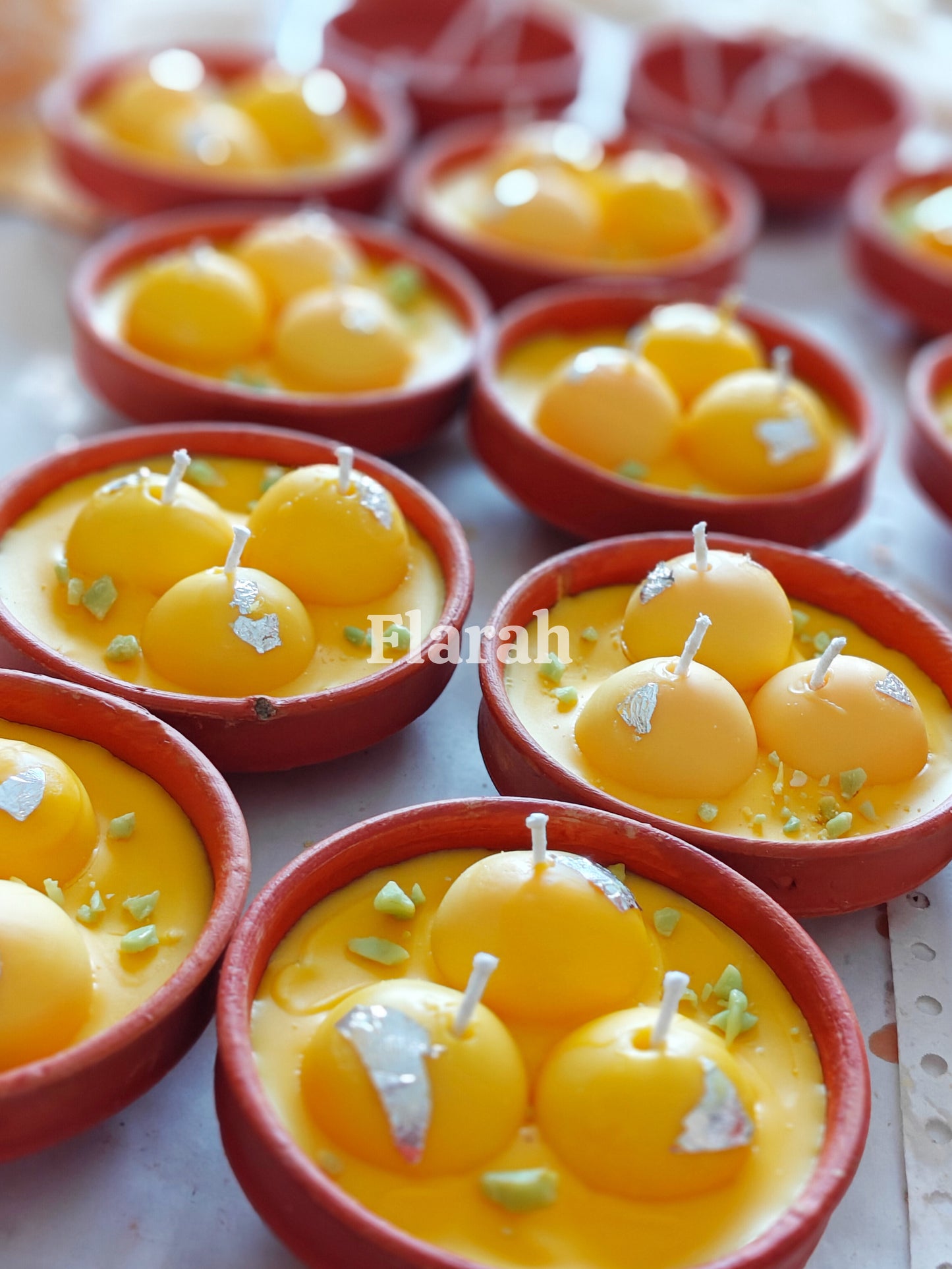Rasmalai Scented Candle in Terracotta Bowl