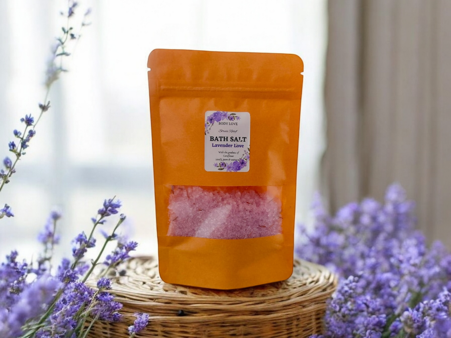 Lavender Aromatherapy Bath Salts - Organic relaxation soak | Flarah