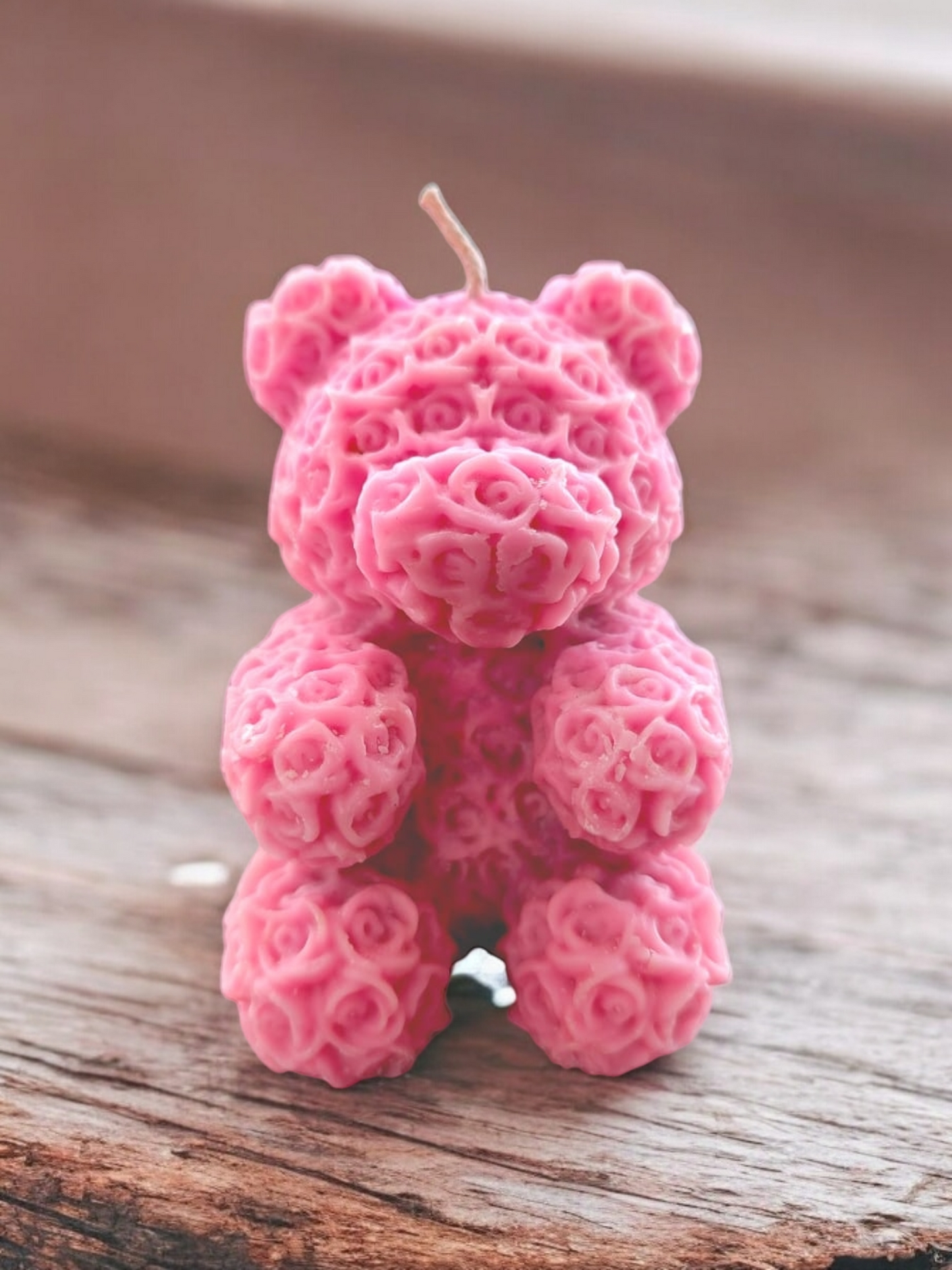 Teddy Bear Rose Candle