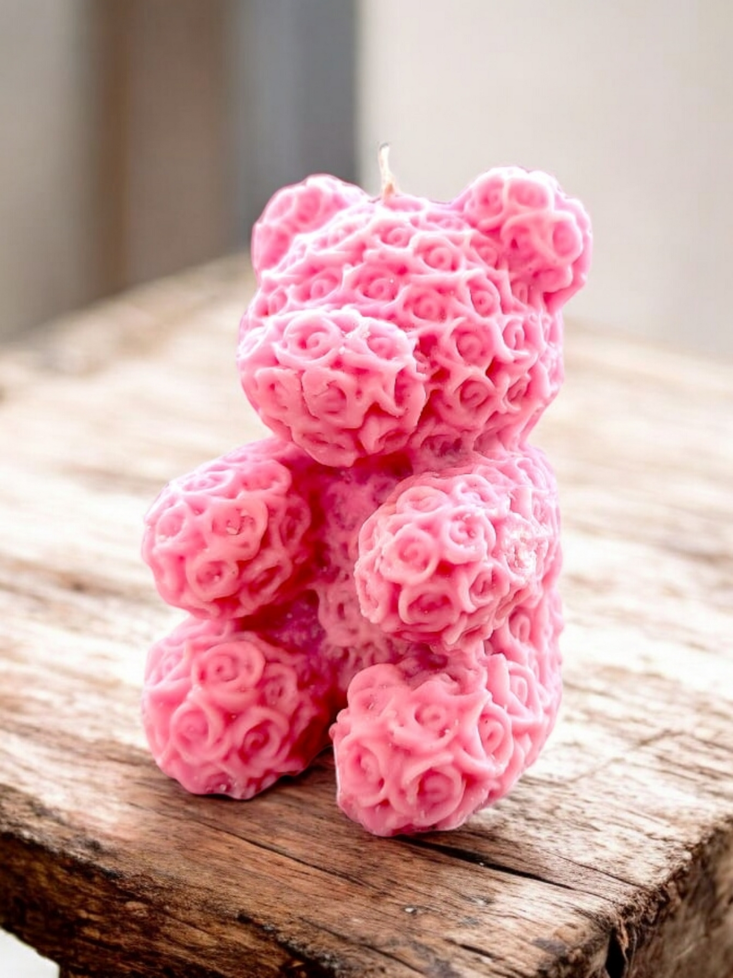 Teddy Bear Rose Candle