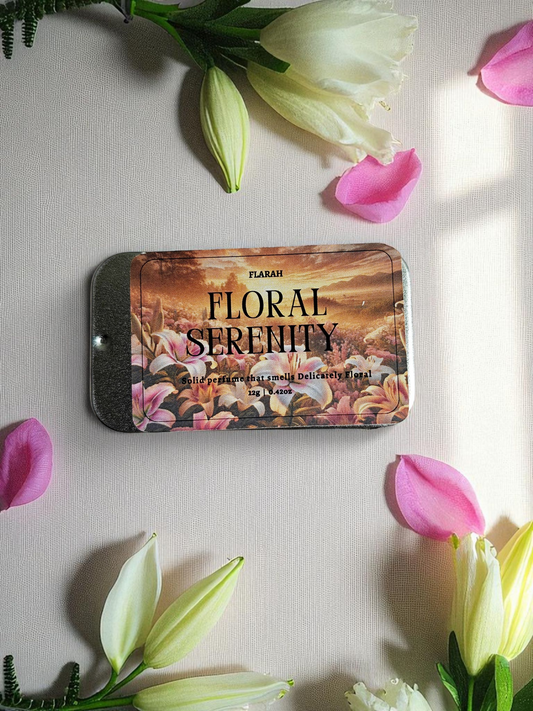 Floral Serenity Solid Perfume – Enchanting Lily Fragrance (12g Tin)
