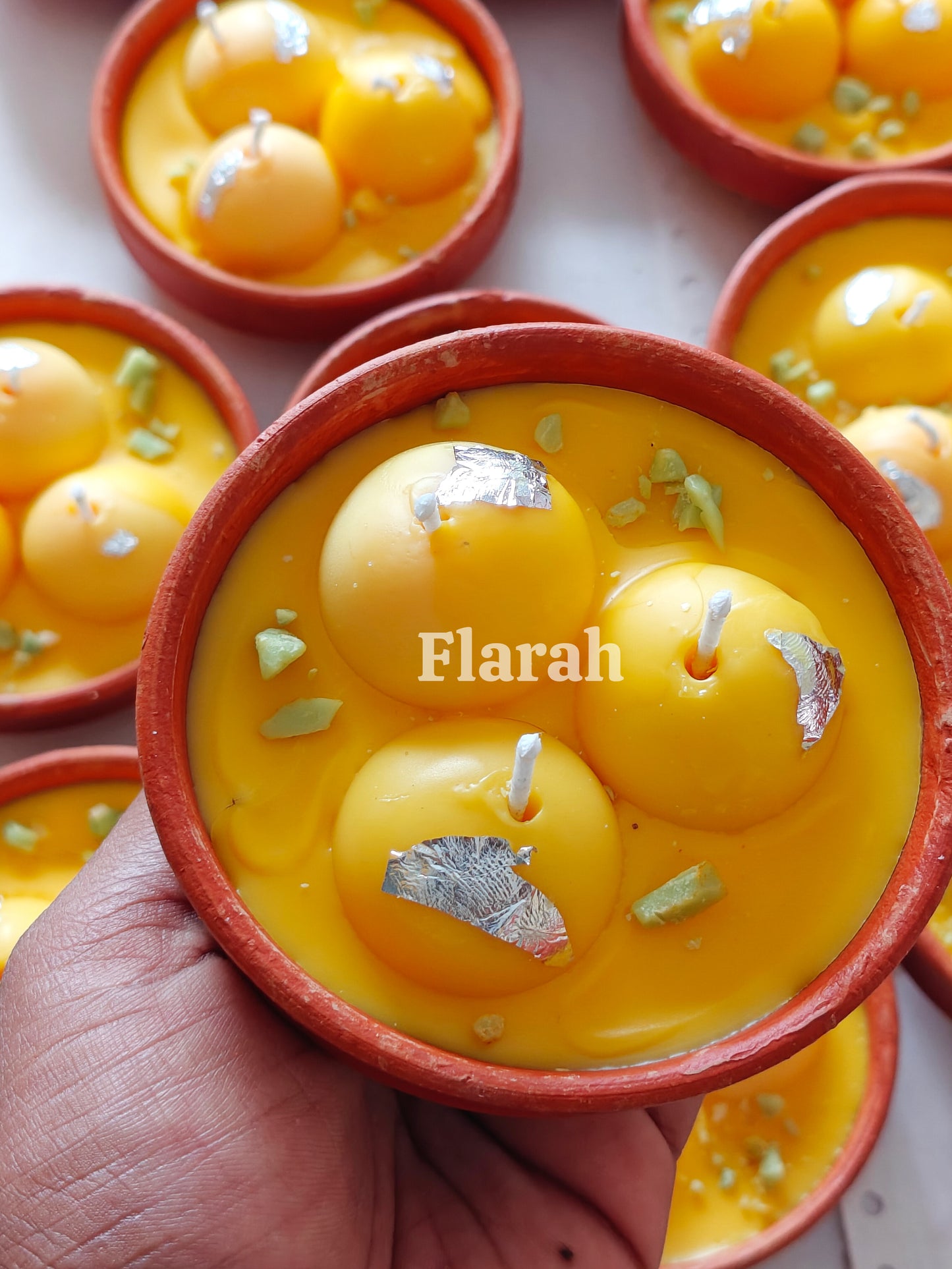 Rasmalai Scented Candle in Terracotta Bowl